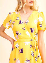 Load image into Gallery viewer, Capri Coast Floral Wrap Dress