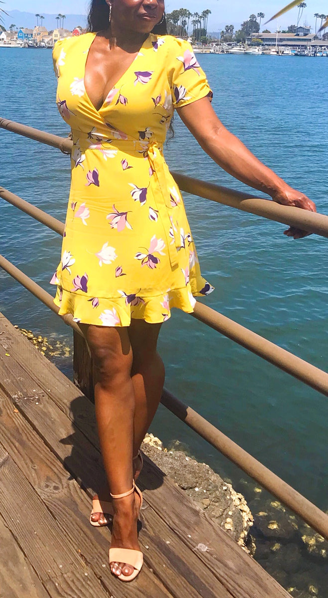 Capri Coast Floral Wrap Dress La BellaVida