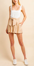 Load image into Gallery viewer, Marbella Pleated Tie Front Shorts