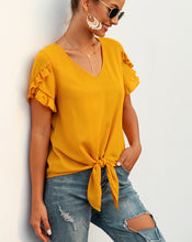 Load image into Gallery viewer, Sunburst Tie Front Blouse