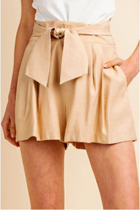 Marbella Pleated Tie Front Shorts